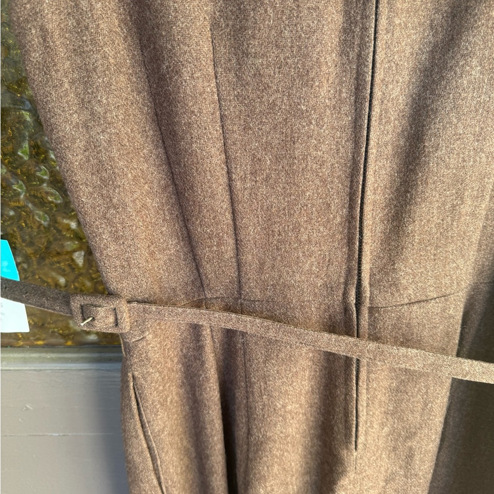 1960s Elegant Brown wool Sleeveless Dress - Picture 8 of 12
